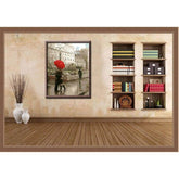 Painting by numbers loving couple on bridge